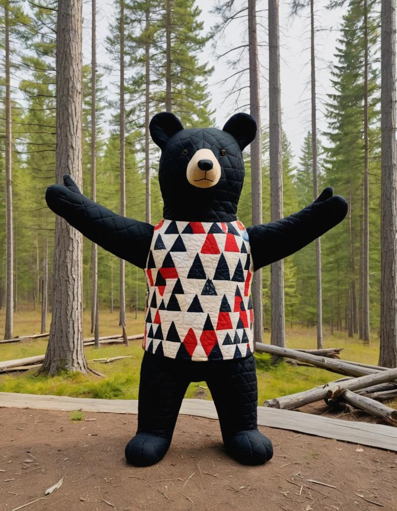 turbosc3231129231129142554_A black bear made out of quilted fabric standing_00316_.png